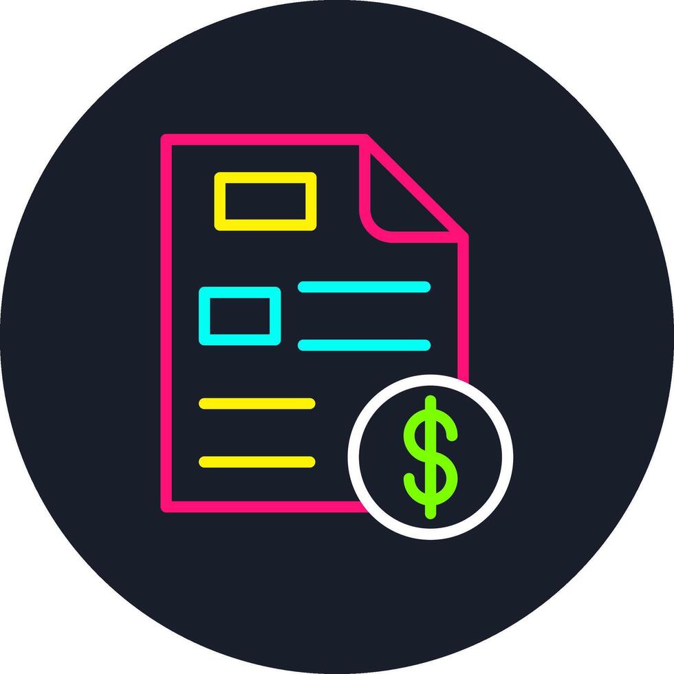 Invoice Line Multi Color Design vector