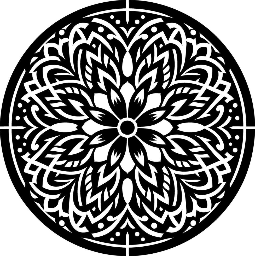 Vintage Mandala Pattern and Round Mandala Design shape decorative Floral design Silhouette Motif Pattern vector