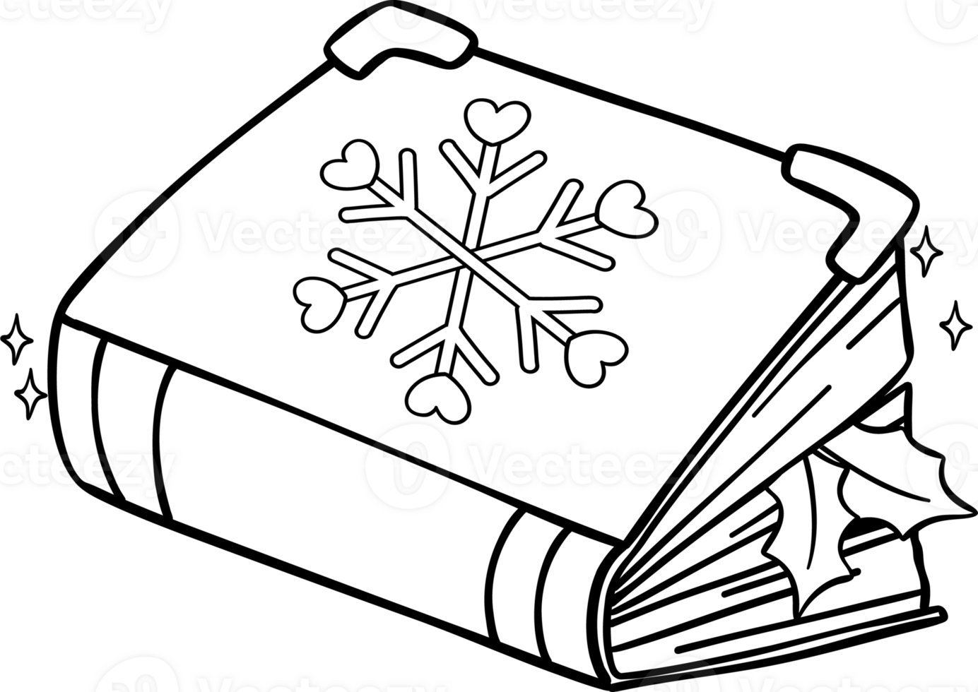 Groovy Retro Winter Bookish closed Book Coloring Image png