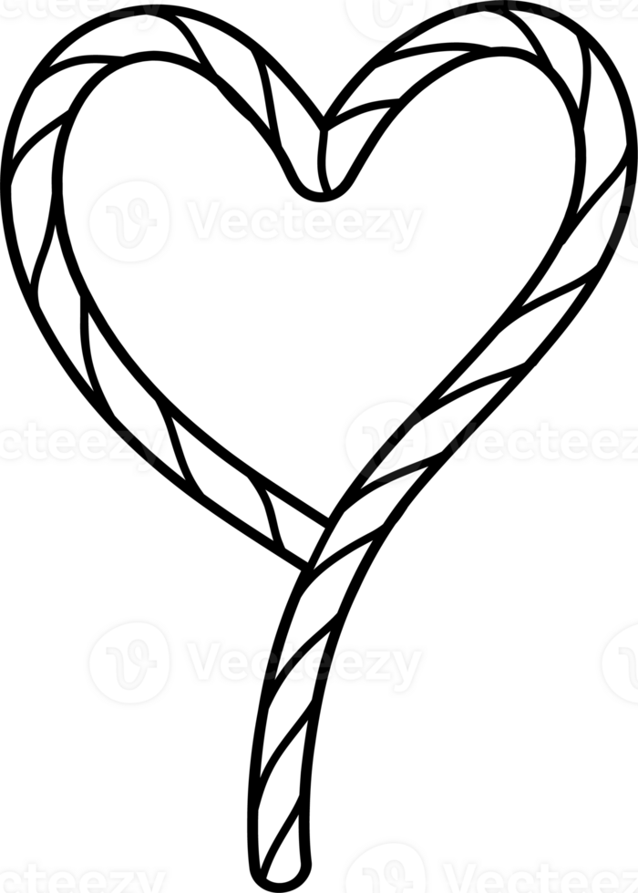 Western Valentine Lasso Rope in heart Shape Coloring Image png