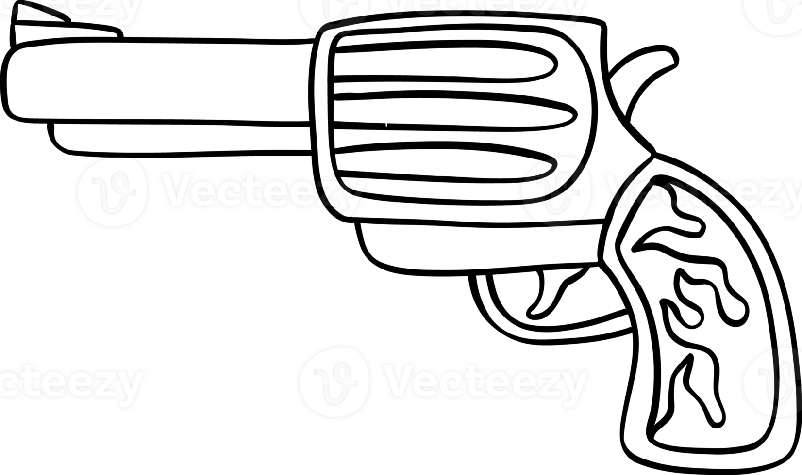 Retro Western Valentine Cowboy Gun Coloring Image png