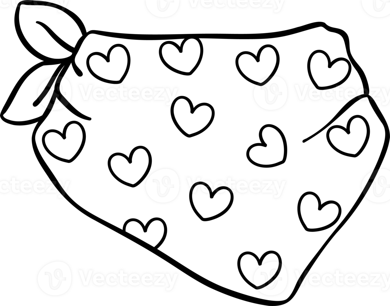 Retro Western Valentine Bandana Coloring Image png