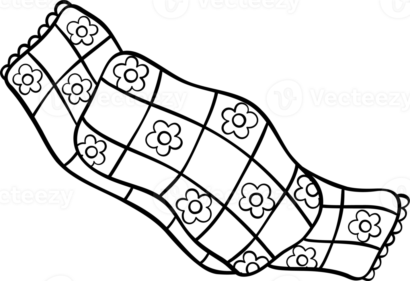 Groovy Retro Winter scarf doodle Coloring Image png