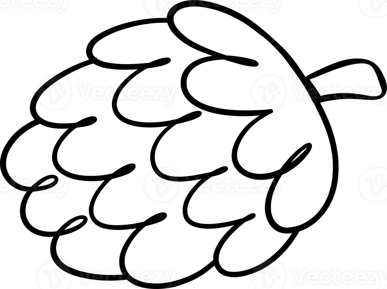 Cute pinecone winter doodle hand drawn Coloring image png