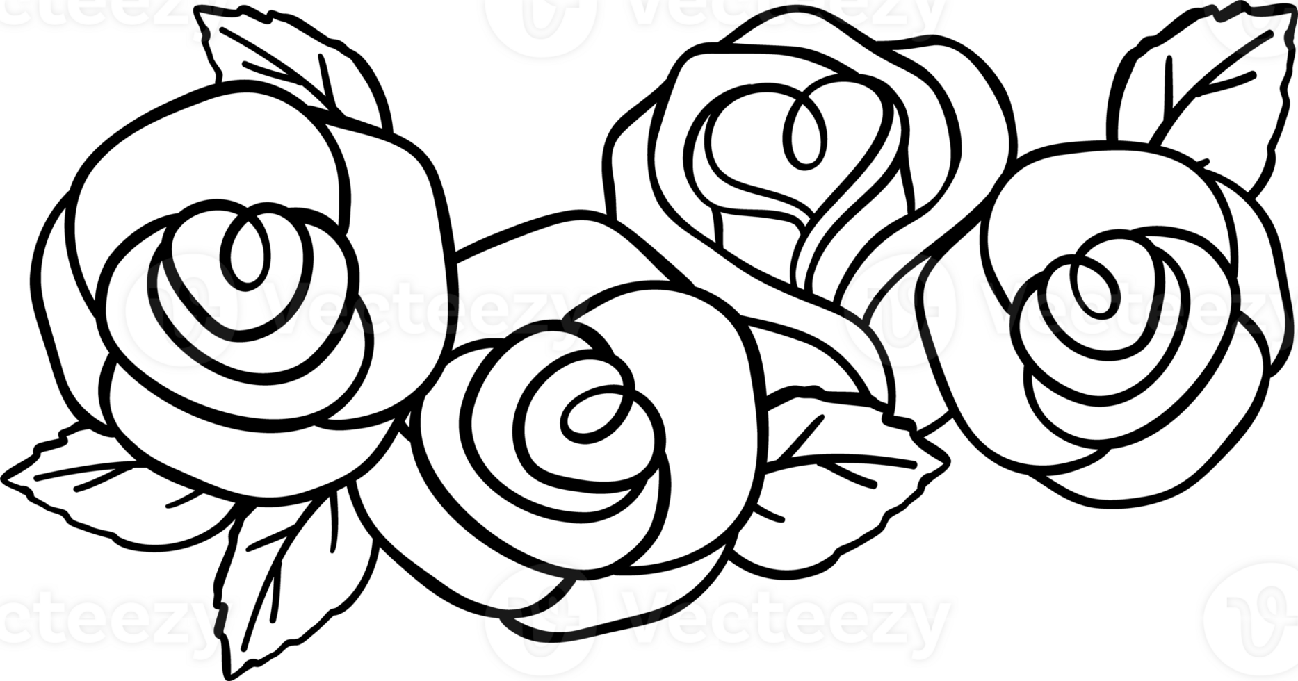 Retro Roses group decorative coloring image png