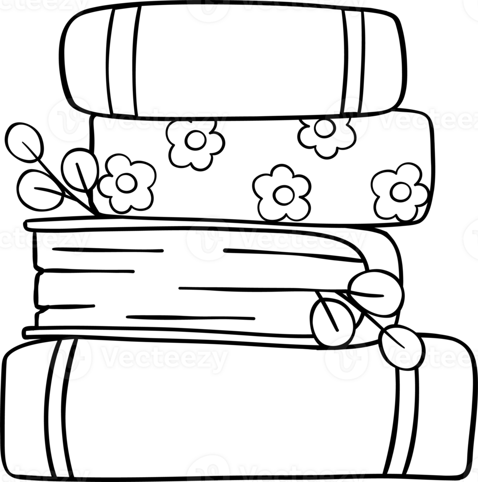 Groovy Retro Winter Bookish Plied Books Coloring Image png