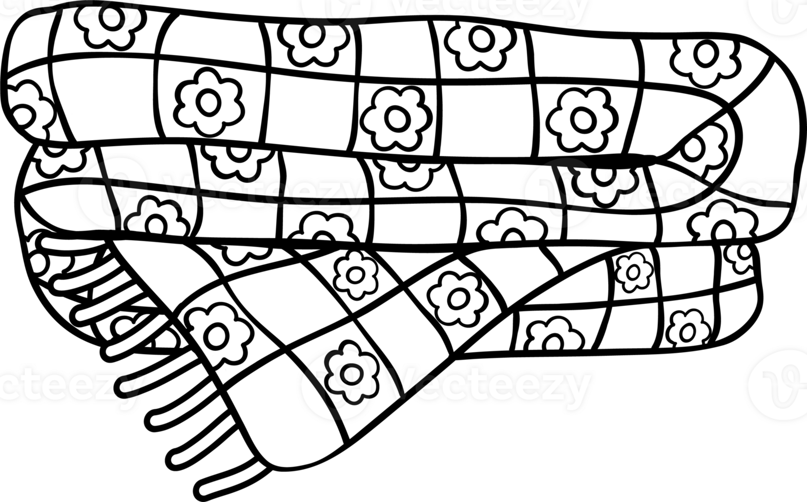 Groovy Winter Blanket doodle Coloring Image png