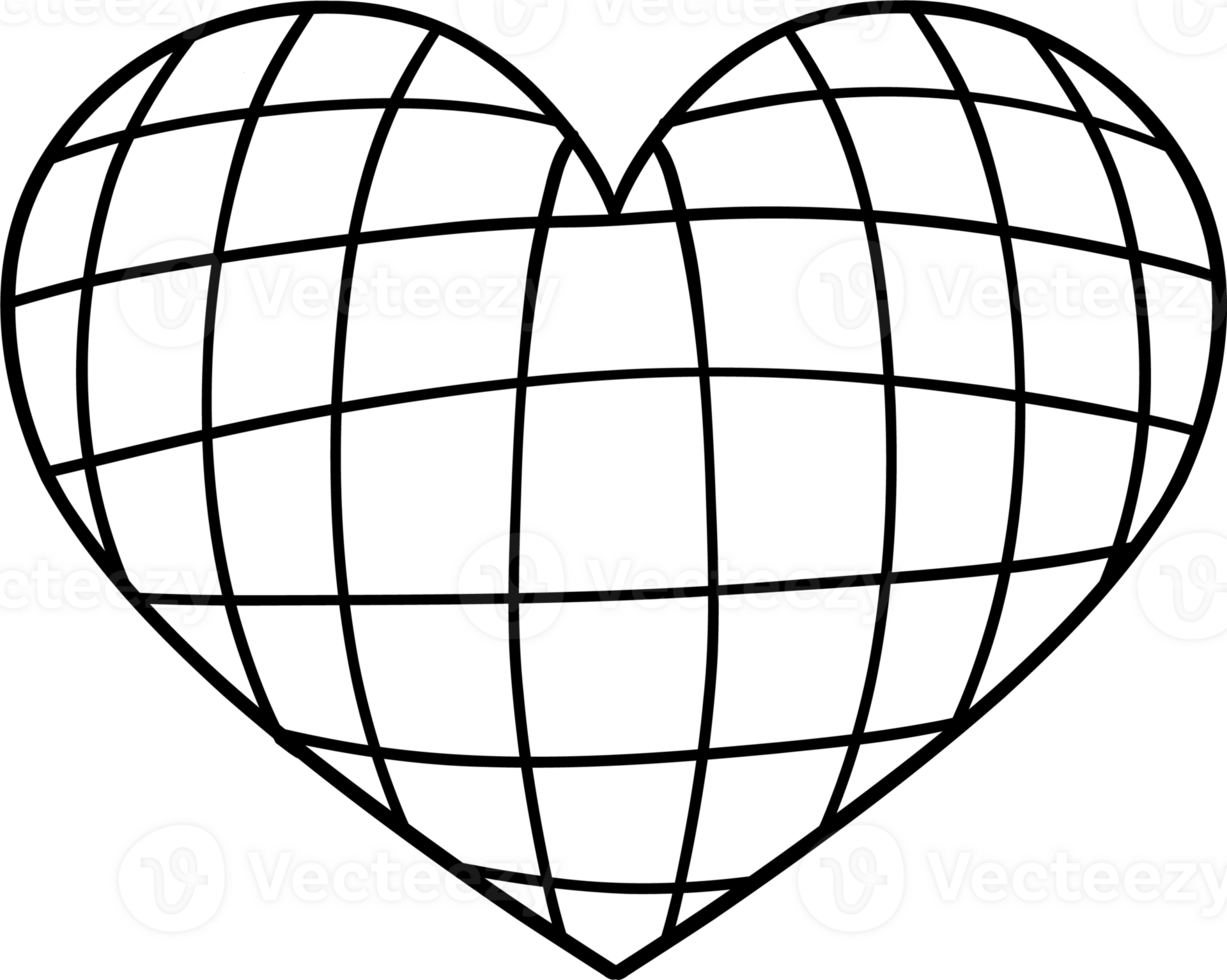 Disco Heart shape coloring image png
