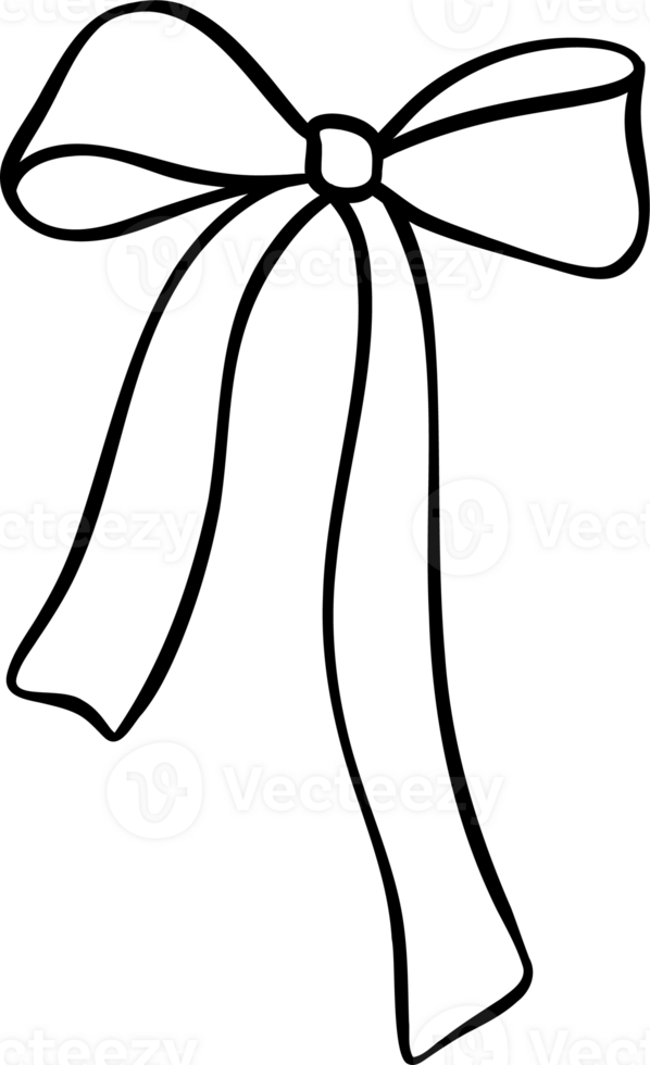 cute girly ribbon bow doodle Coloring Image png