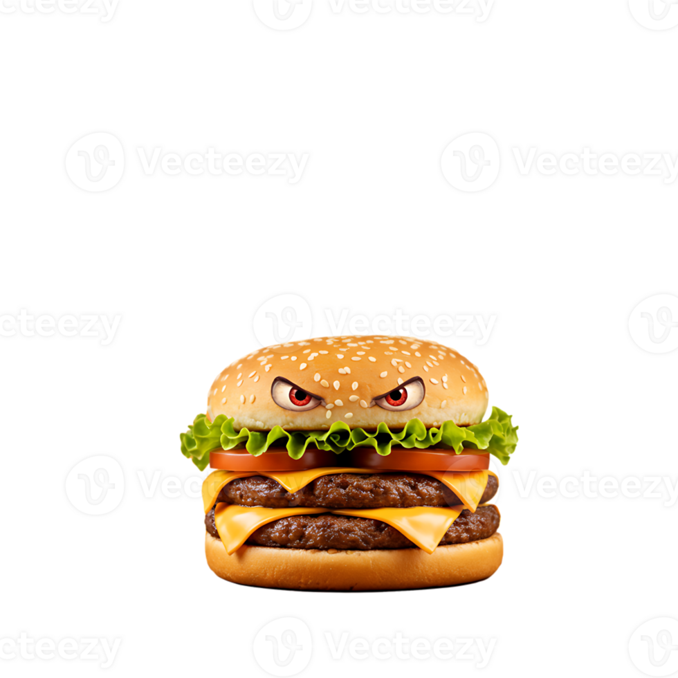 Angry Looks Cheeseburger Slice of Life png