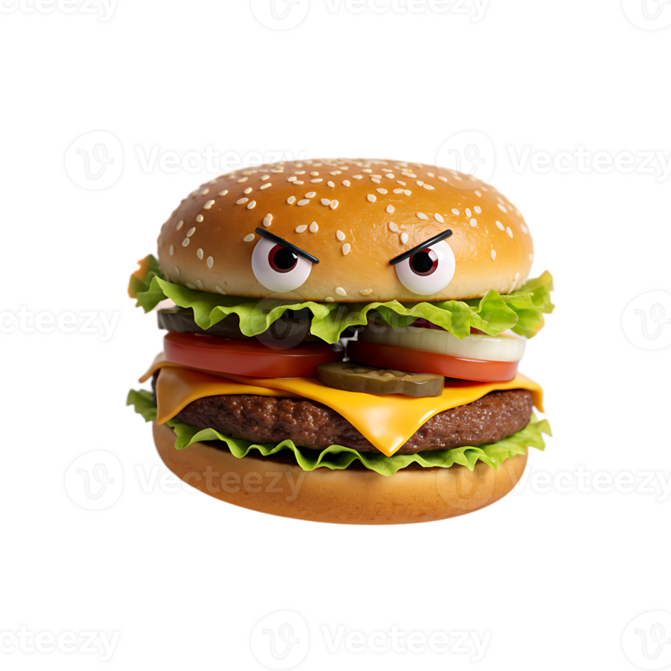 Angry Looks Cheeseburger Madness png