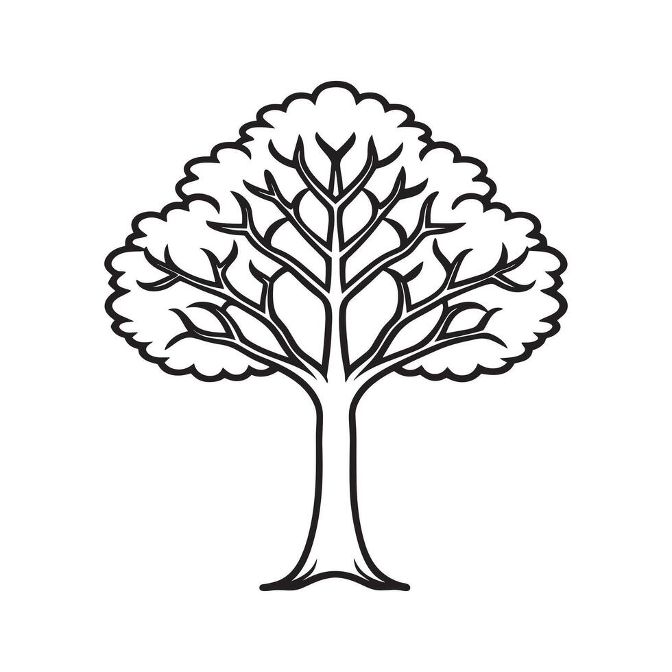 Tree line art vector