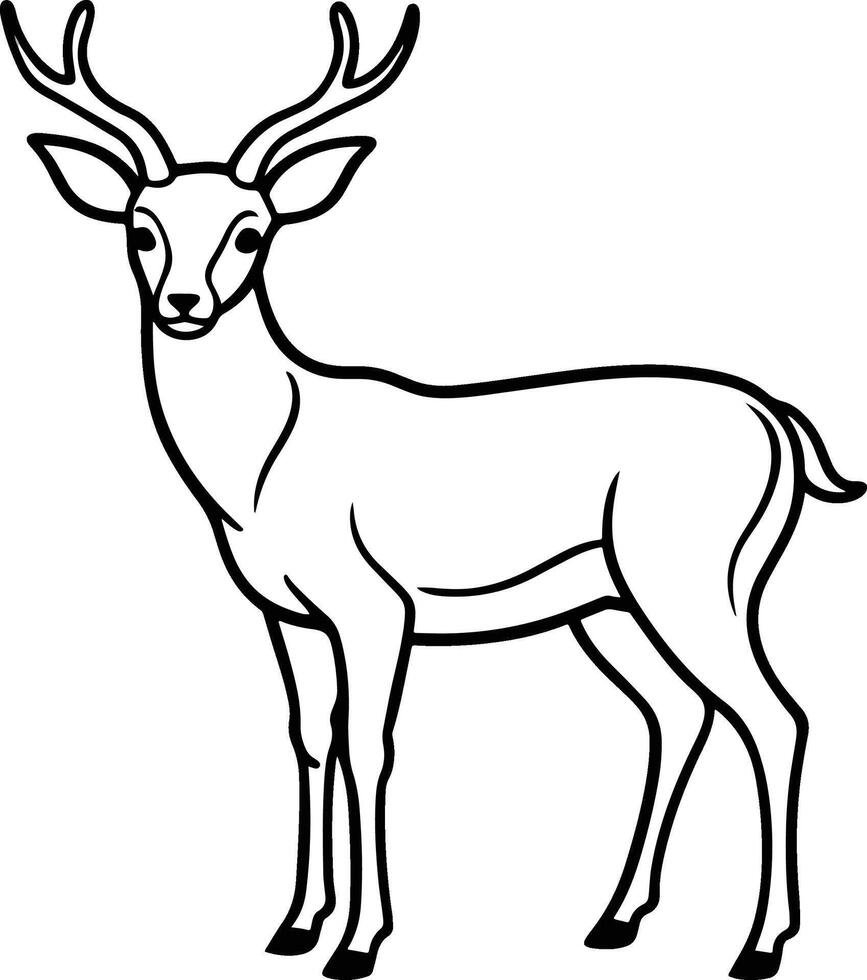 Deer line art vector