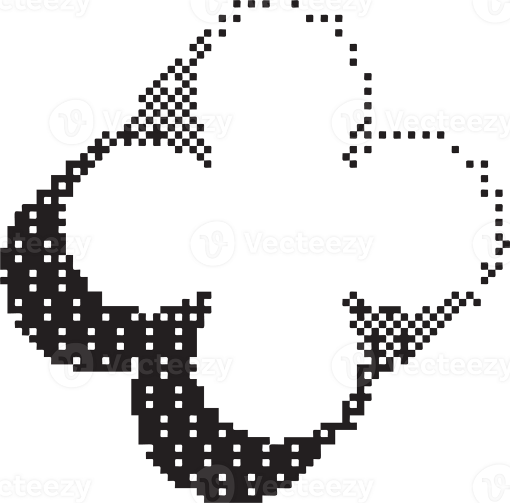 Bitmap pattern star shape. Flower halftone gradient element. Y2k graphic abstract icon. Dither noisy grunge texture. png