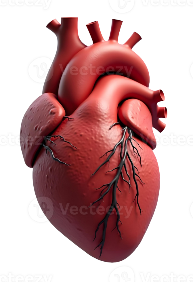 3D model of human heart transparent image png