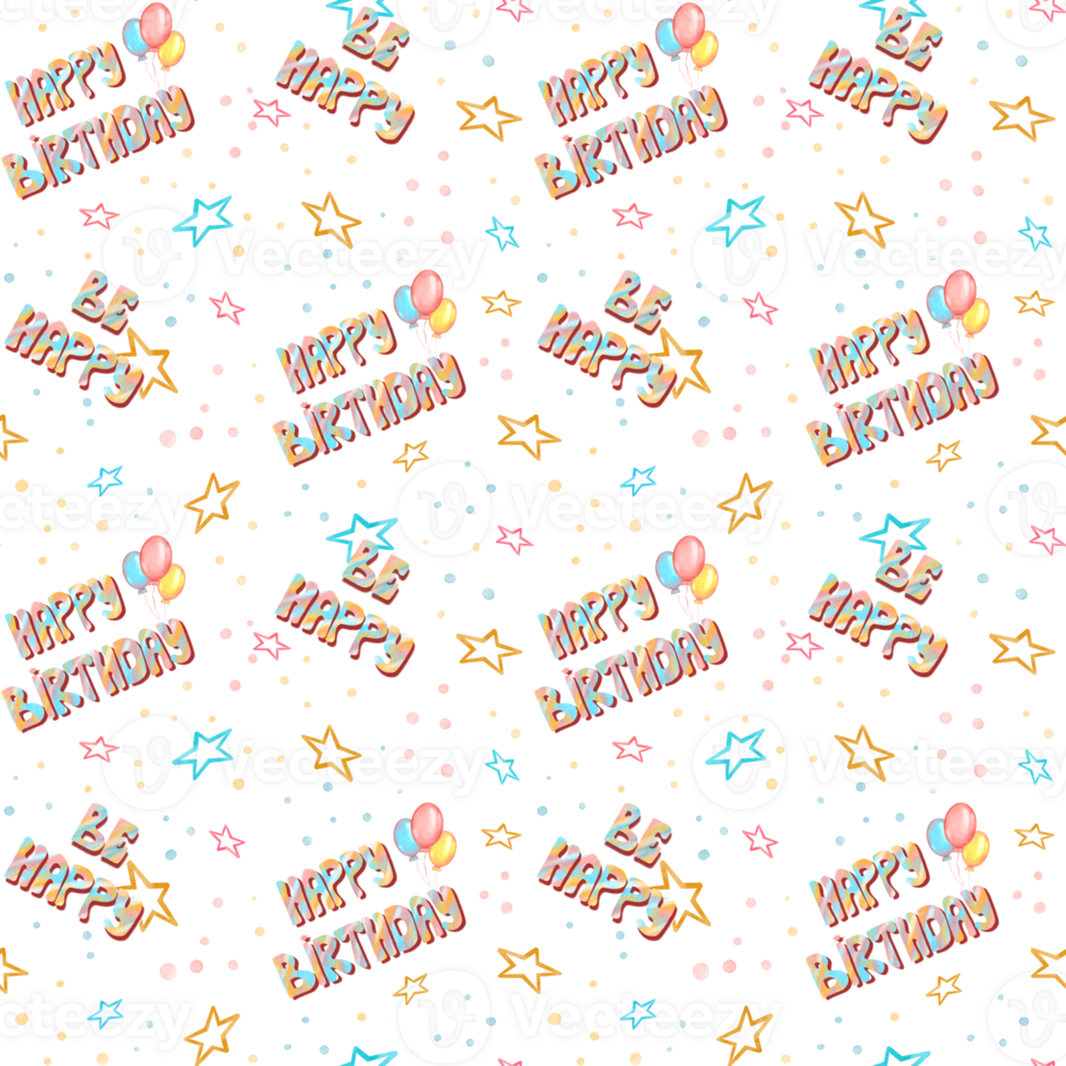 Happy Birthday Party Background with Balloons, Confetti, and Colorful Celebration Design png