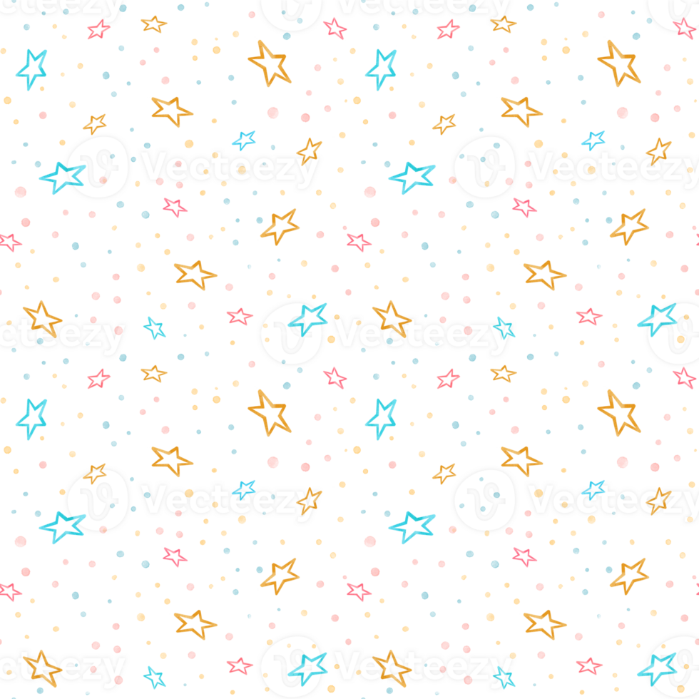 Vibrant Birthday Celebration Background with Seamless Confetti and Colorful Stars for Party Design png