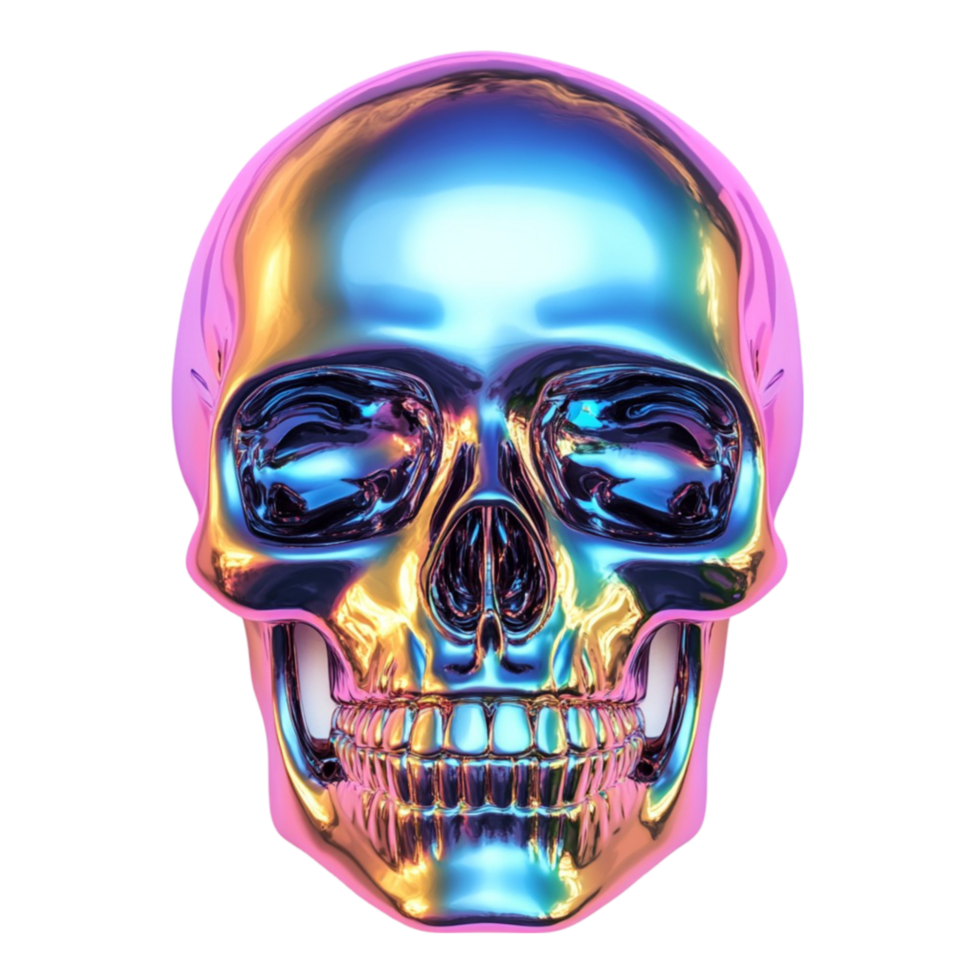 Metallic Skull Shiny png