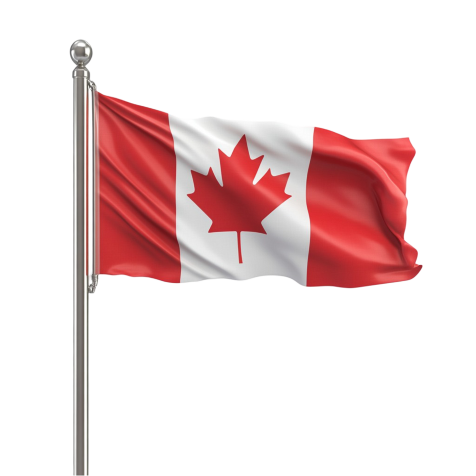 The canadian flag waving in the wind png