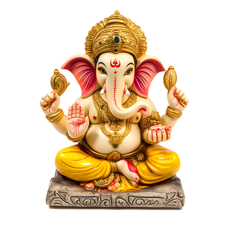 Transparent Lord Ganesha Statue for Invitations and Cards png