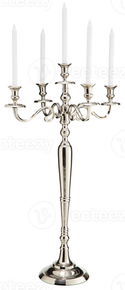 Aluminum chandelier candle stand cut out isolated transparent background png