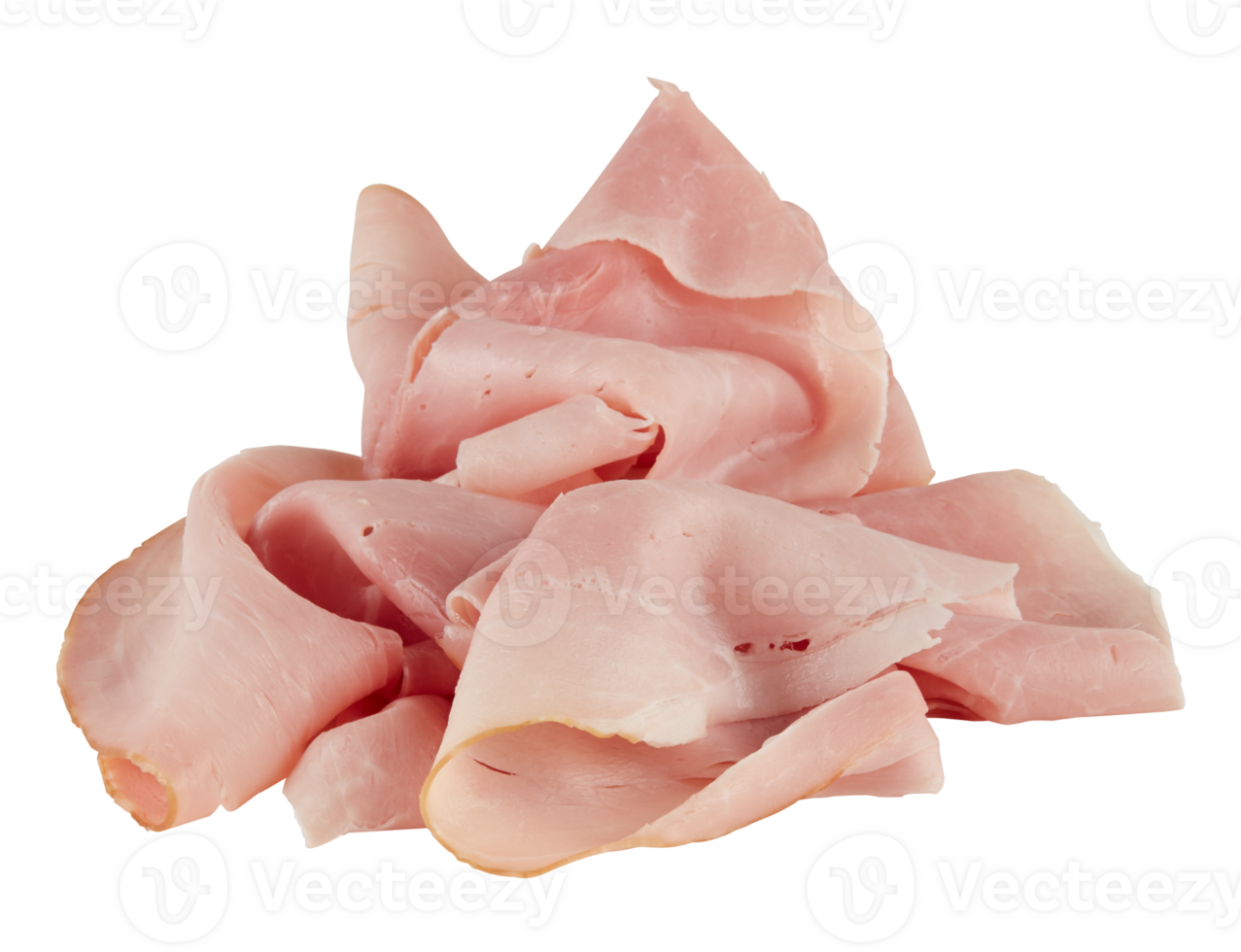 fresh ham bacon slices cut out isolated transparent background png