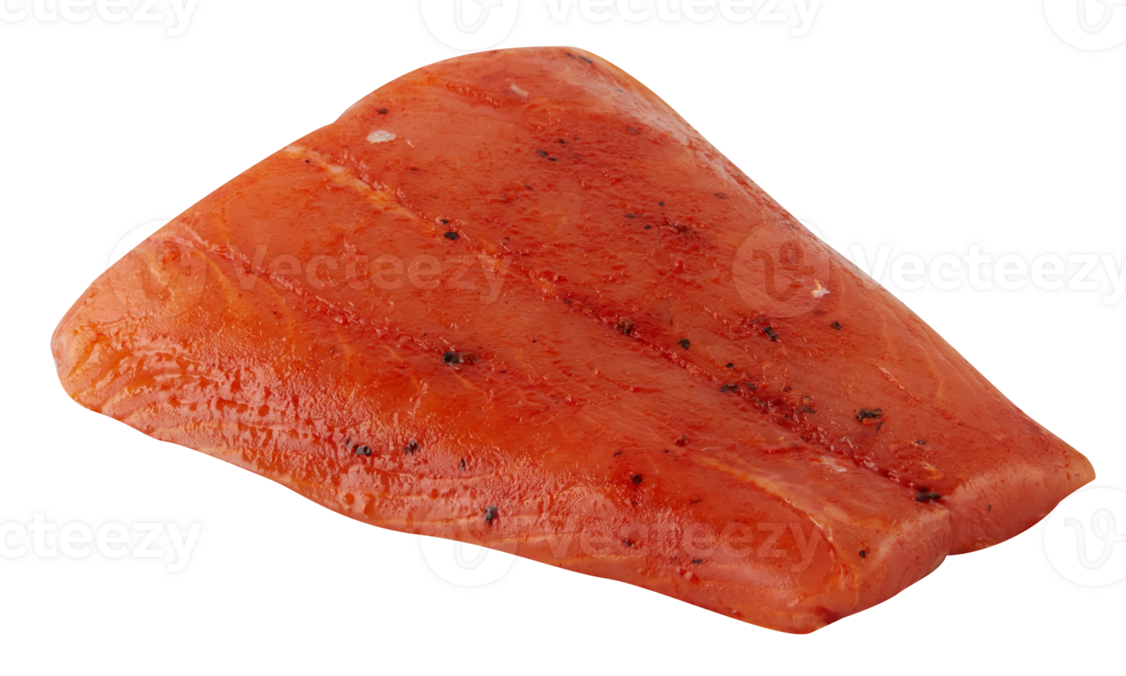 Bright red tuna tail meat cut out isolated transparent background png