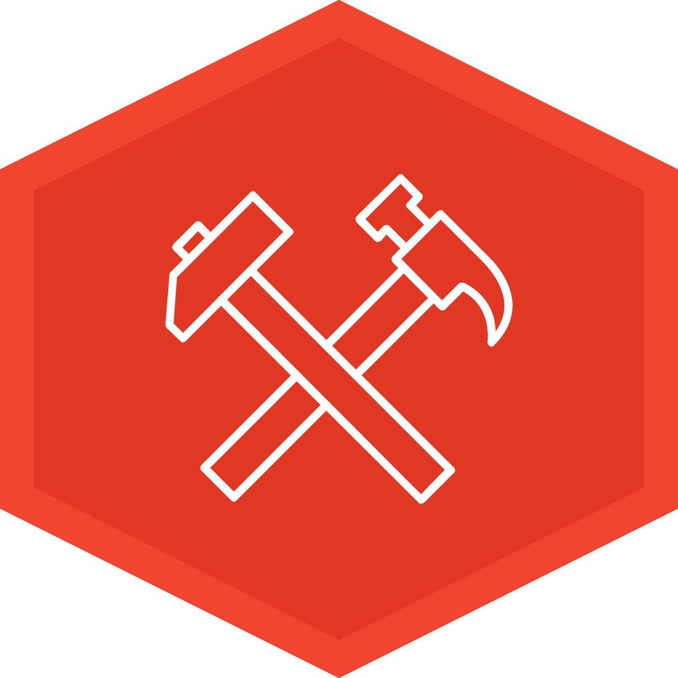 Crossed Hammers Icon Design Symbol vector