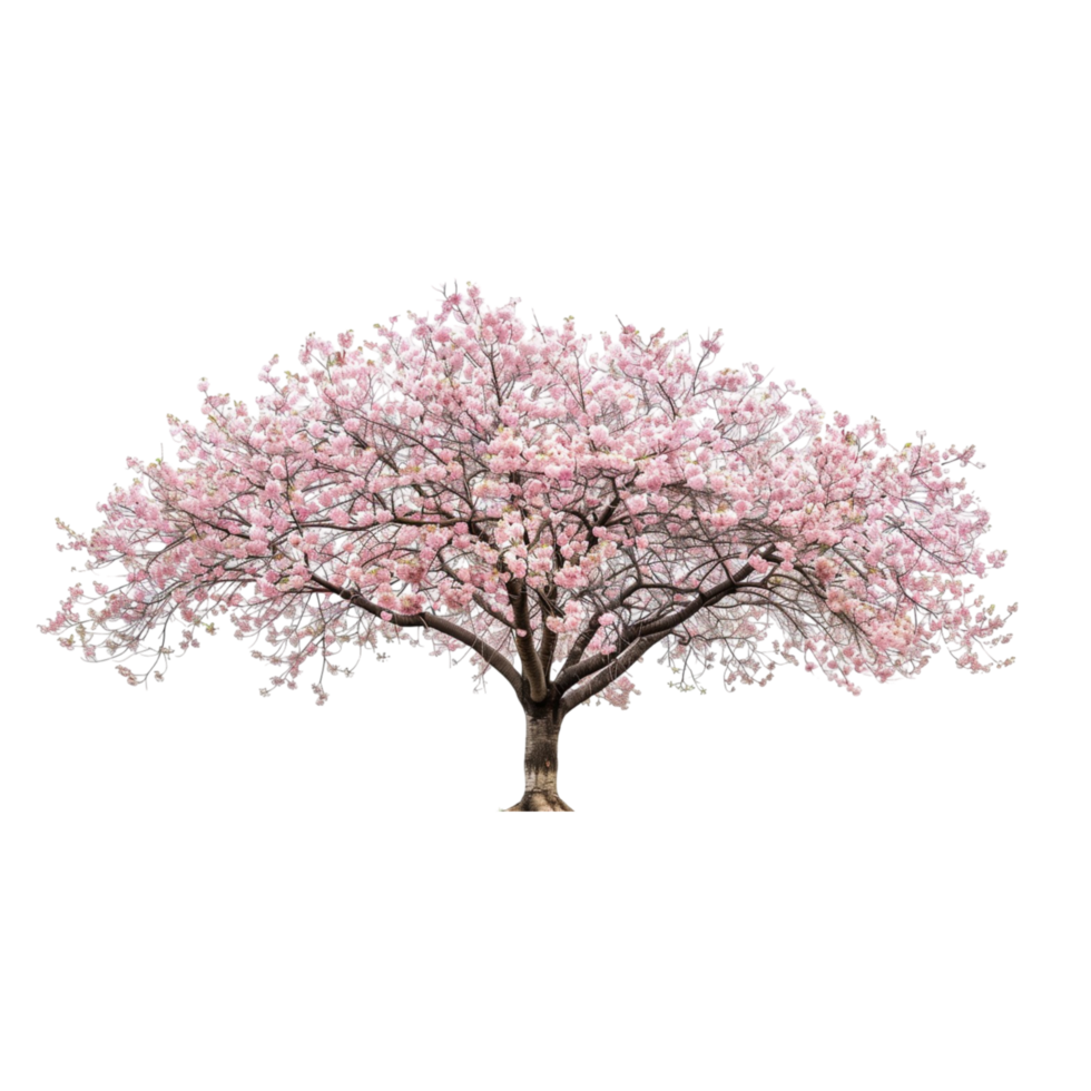 Full Blooming Cherry Blossom Tree Isolated on a Transparent Background for Spring and Nature Photography png