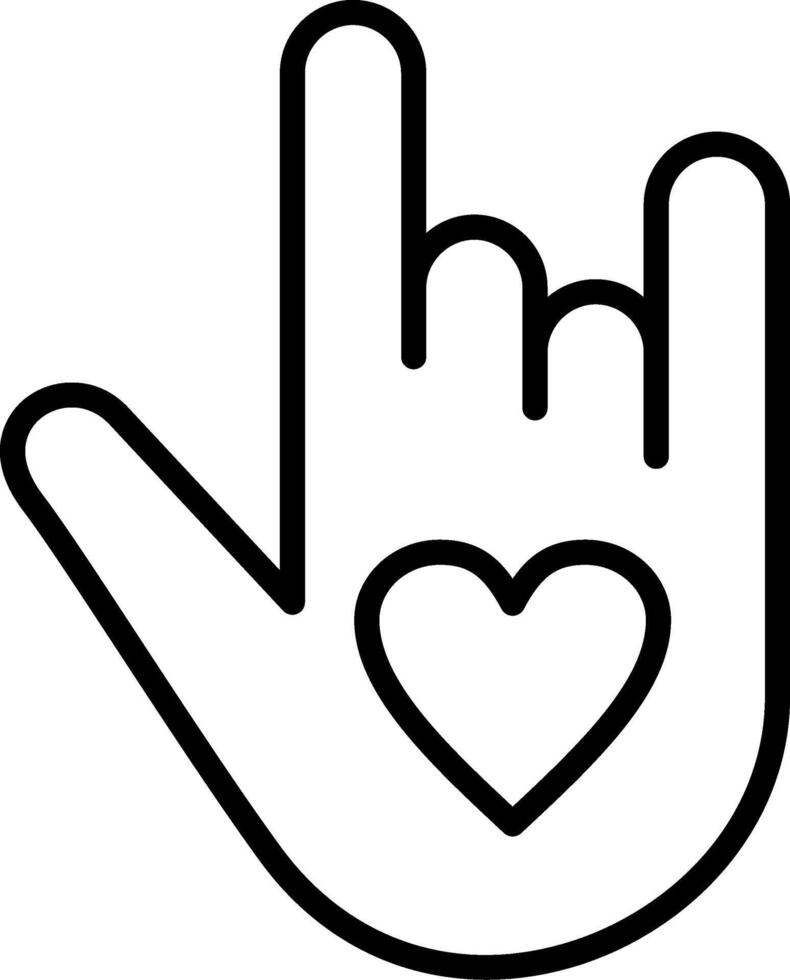 Rock Love Icon Design Symbol vector
