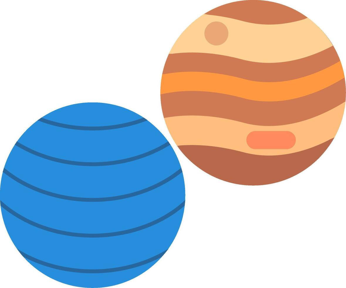 Neptune And Jupiter Icon Design Symbol vector