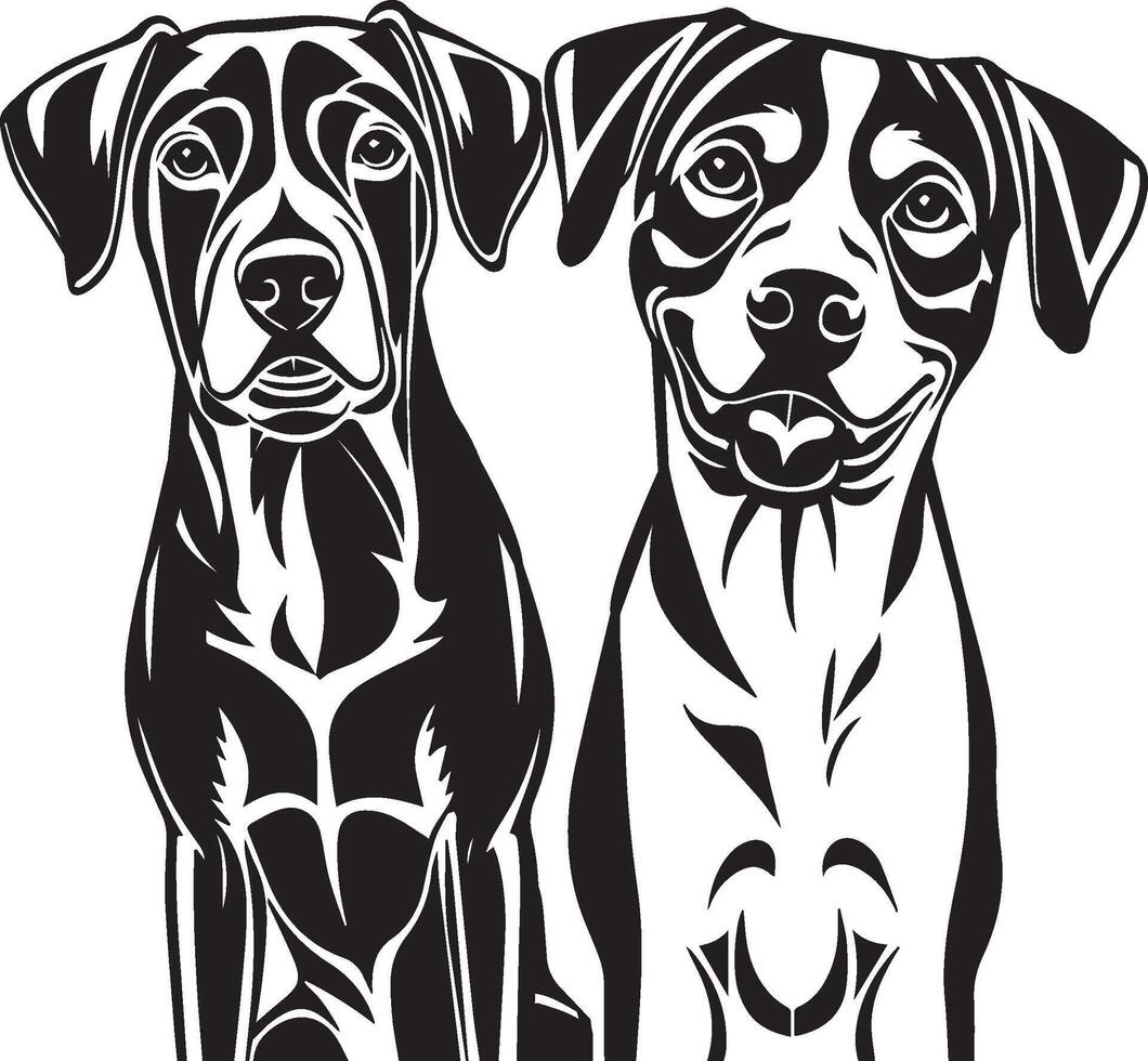 Tow Dog Love's black Silhouette vector