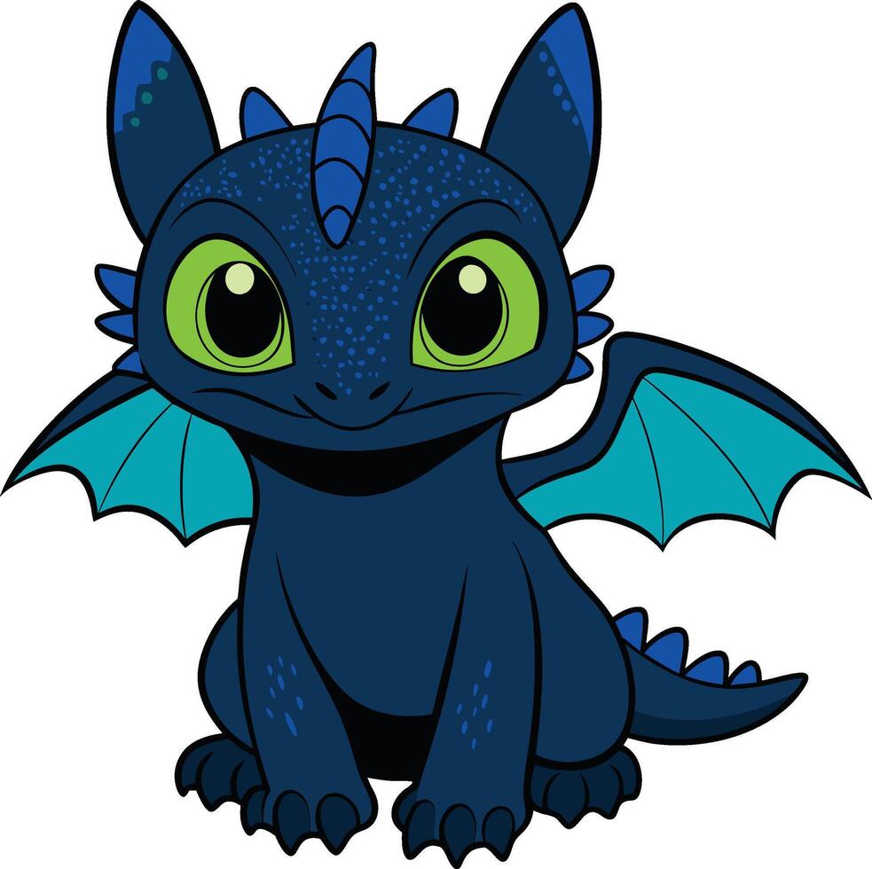 blue Dragon Illustration Design vector