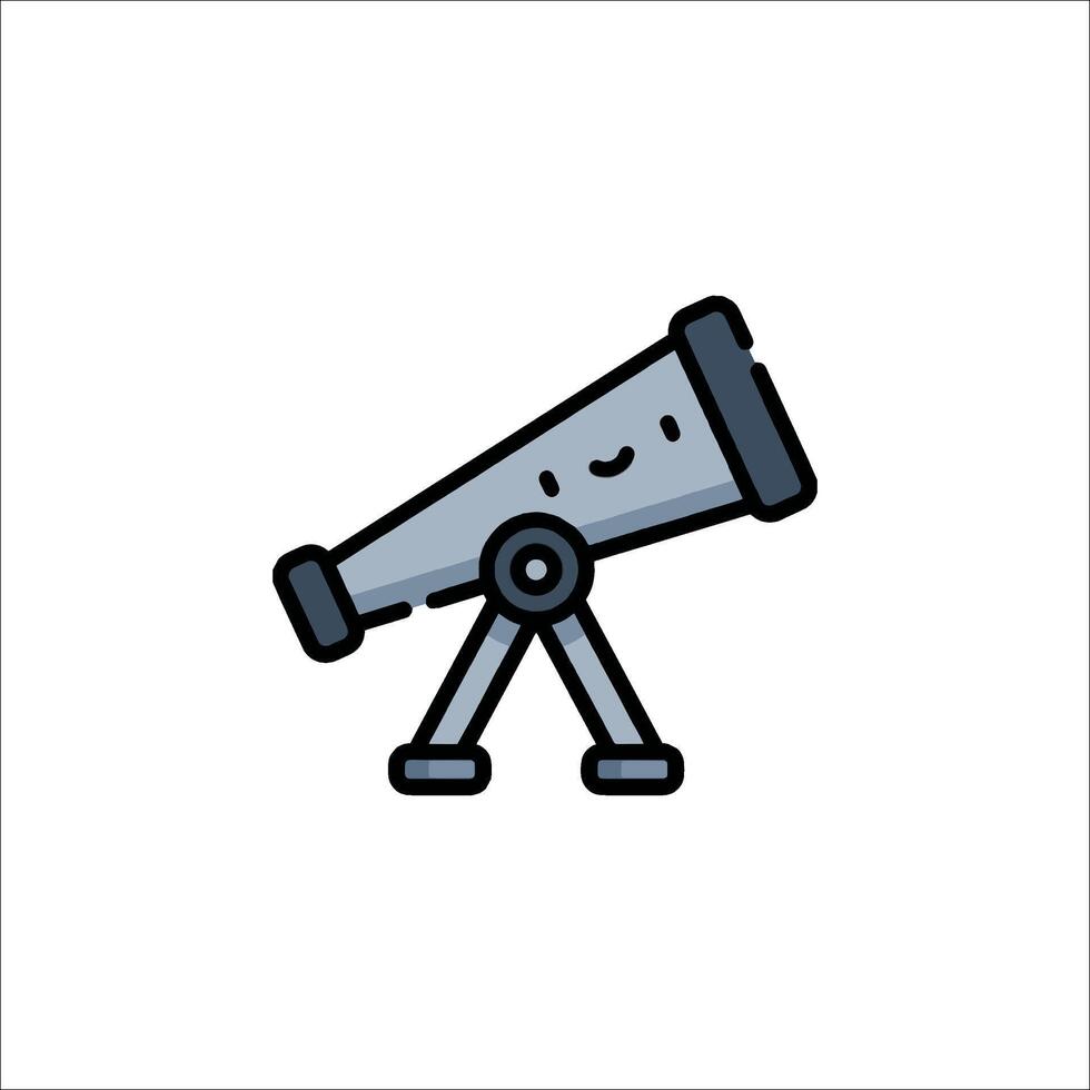 A cartoon telescope icon on a white background vector
