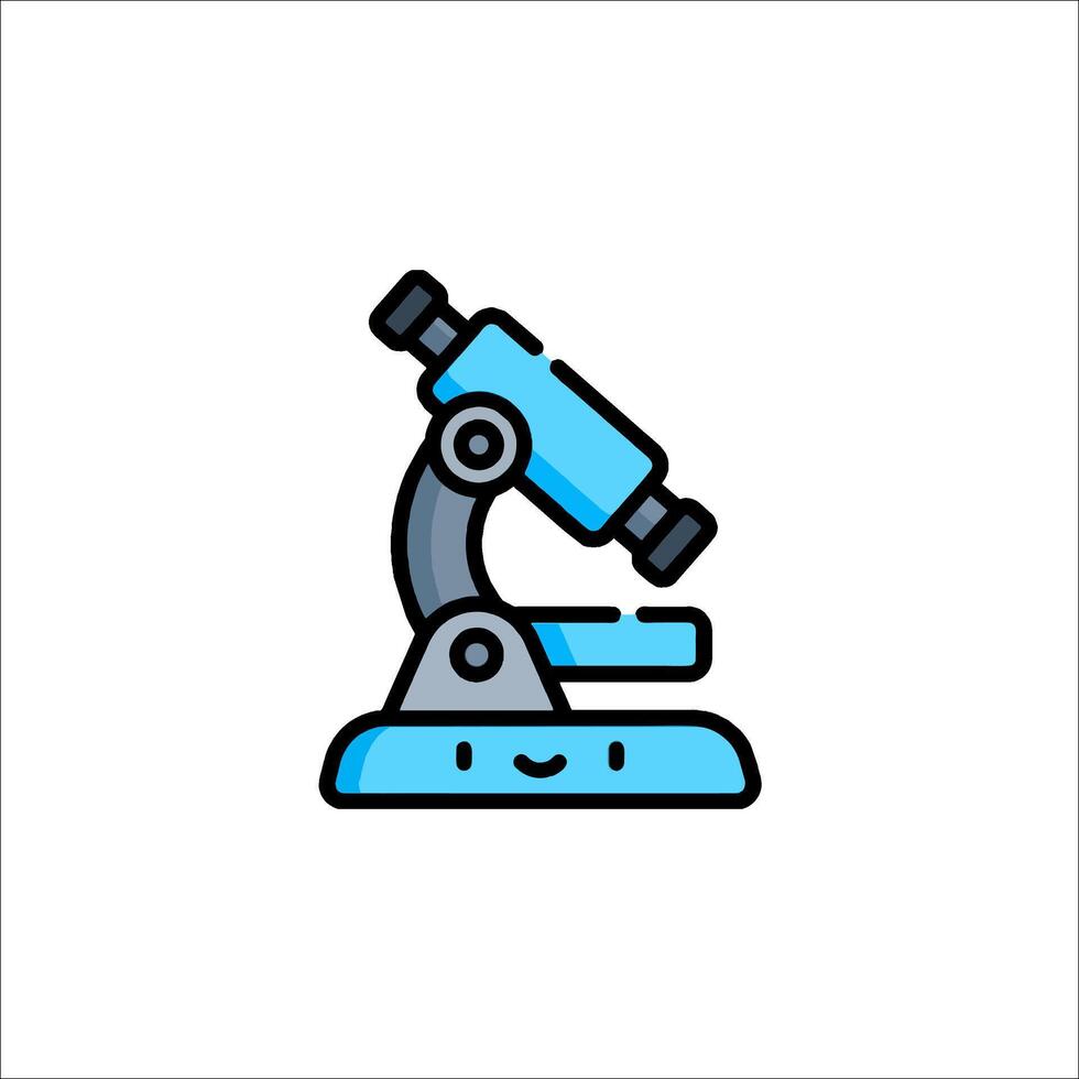 A cartoon microscope icon on a white background vector