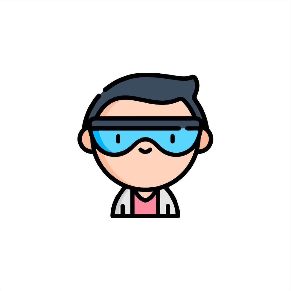 A cartoon man wearing glasses and a lab coat vector