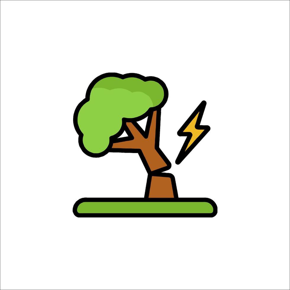 A tree with lightning bolt icon vector