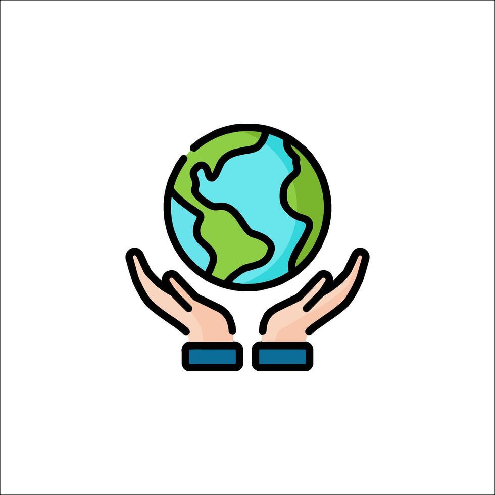 Save the earth icon illustration vector