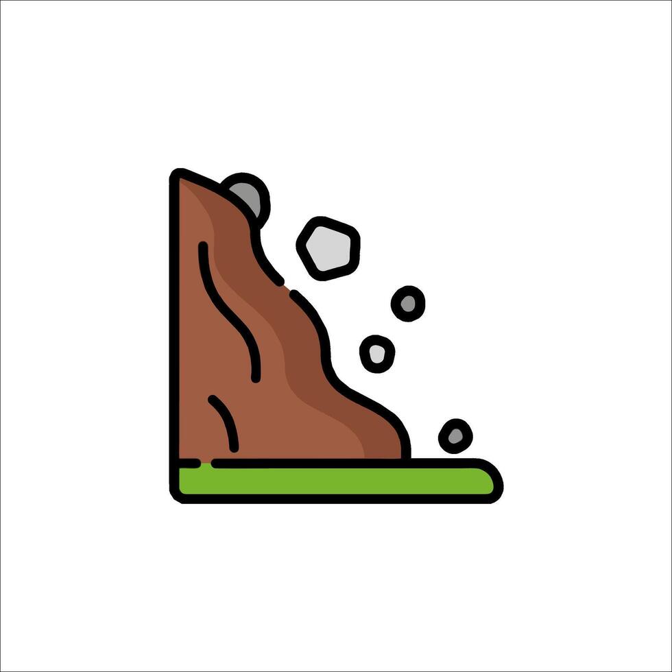 A mountain slope with rocks and dirt vector