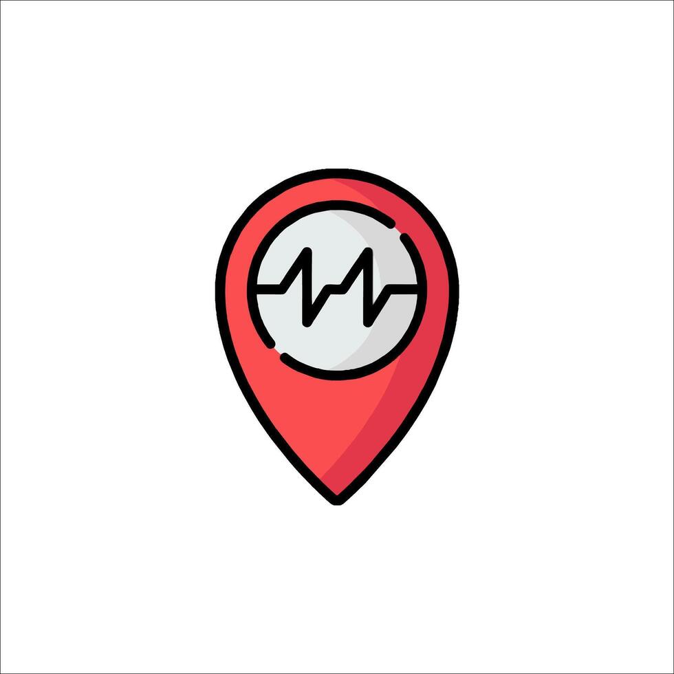 A map pin with a heart icon vector