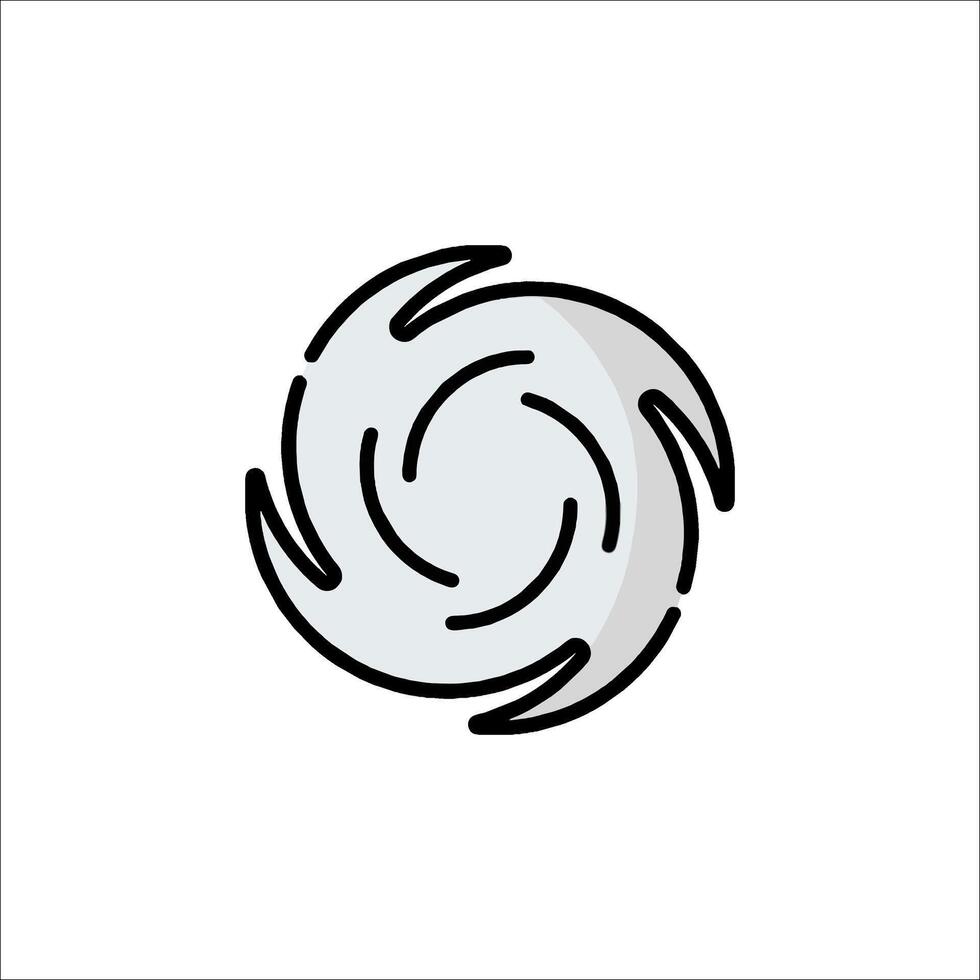 A black and white logo of a spinning wheel vector