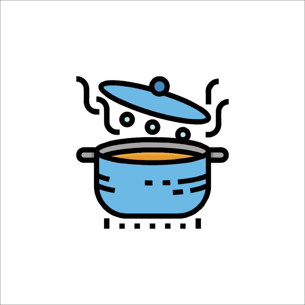 A blue pot with a lid on top of it vector