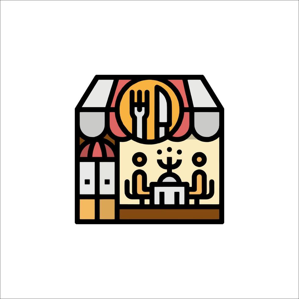 A restaurant icon with a fork and knife vector