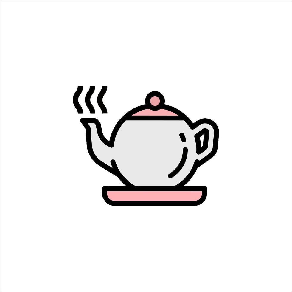 Tea pot icon illustration vector
