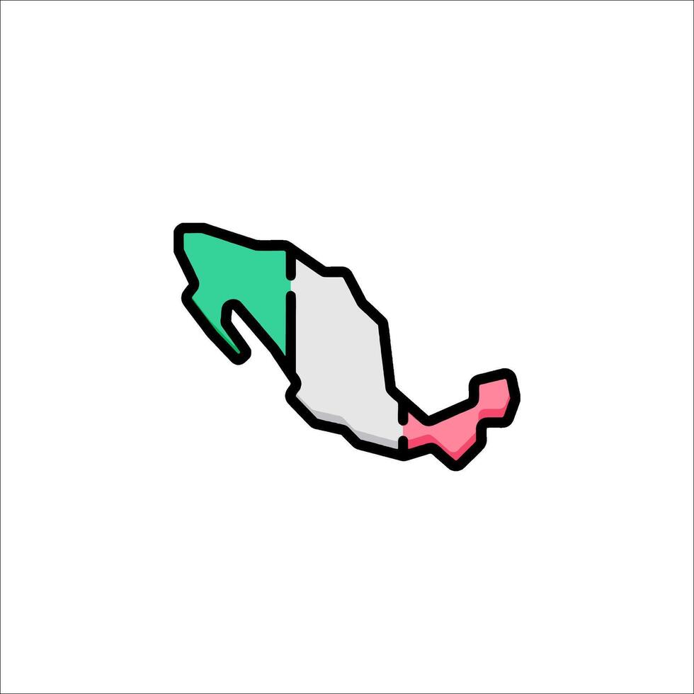 Mexico map icon illustration vector