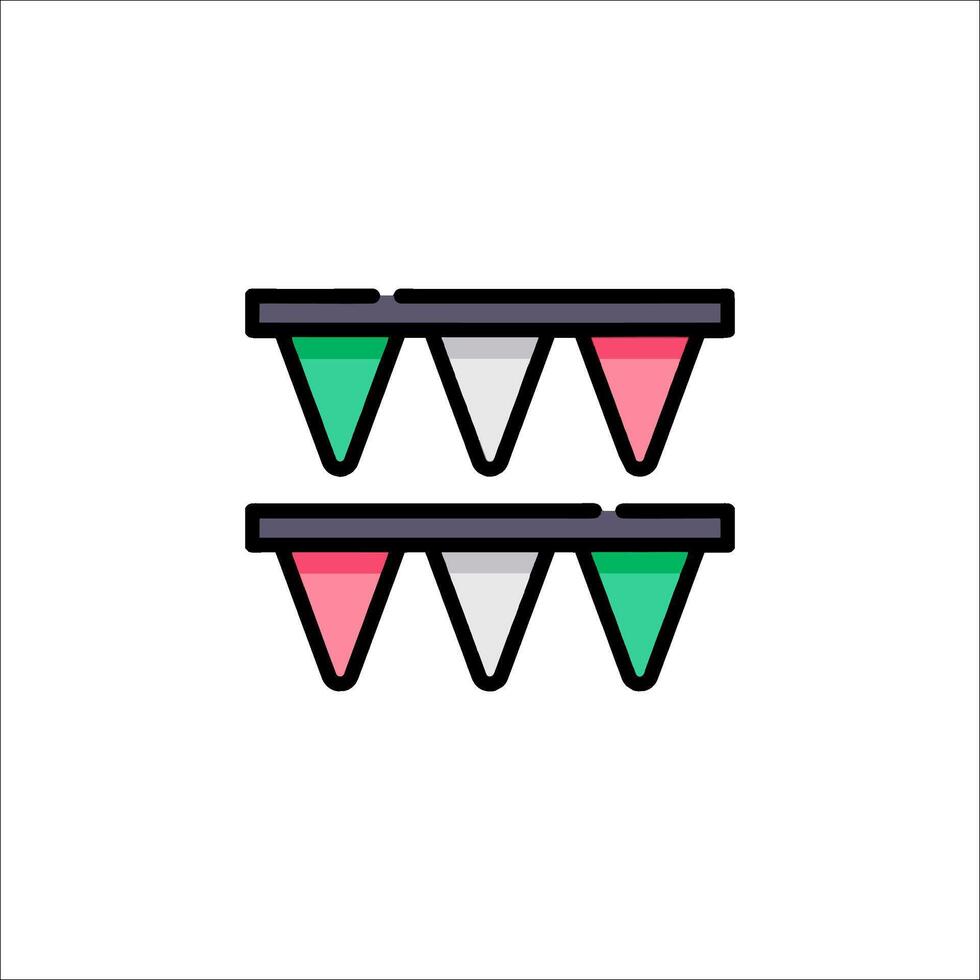 A line icon of a flag with two flags on it vector