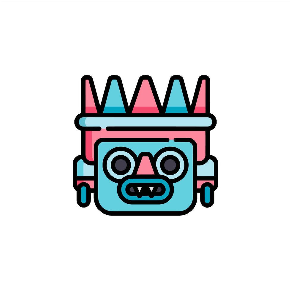 A cartoon mask with a crown on it vector