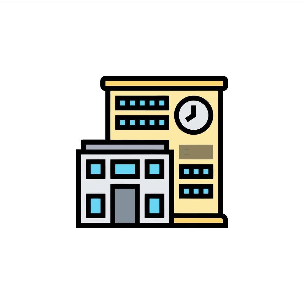 A building with a clock on it vector