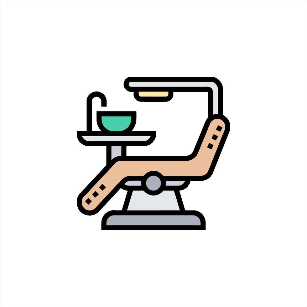 Dental chair icon with a sink and a cup vector