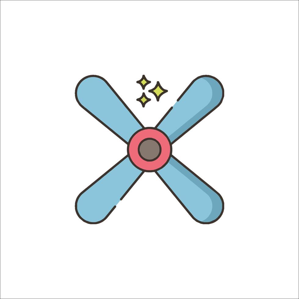 A blue and red propeller icon vector